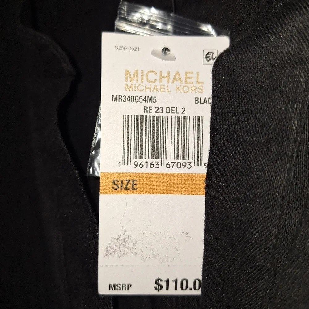 Michael Kors Black Long Sleeve Blouse In A Size Small. NWT. Witchy,Dark Academia